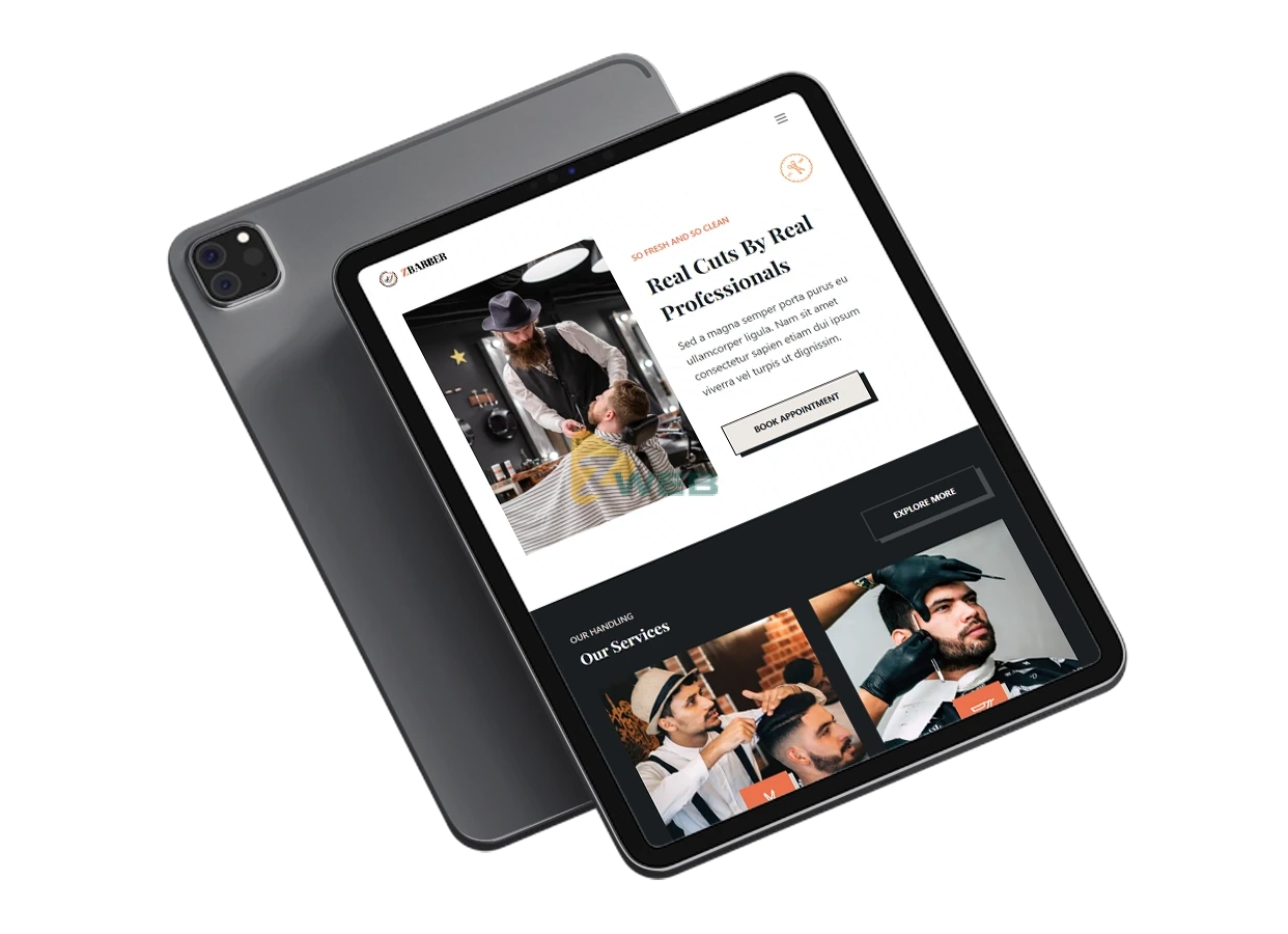 ZBarber - Mockuptablet