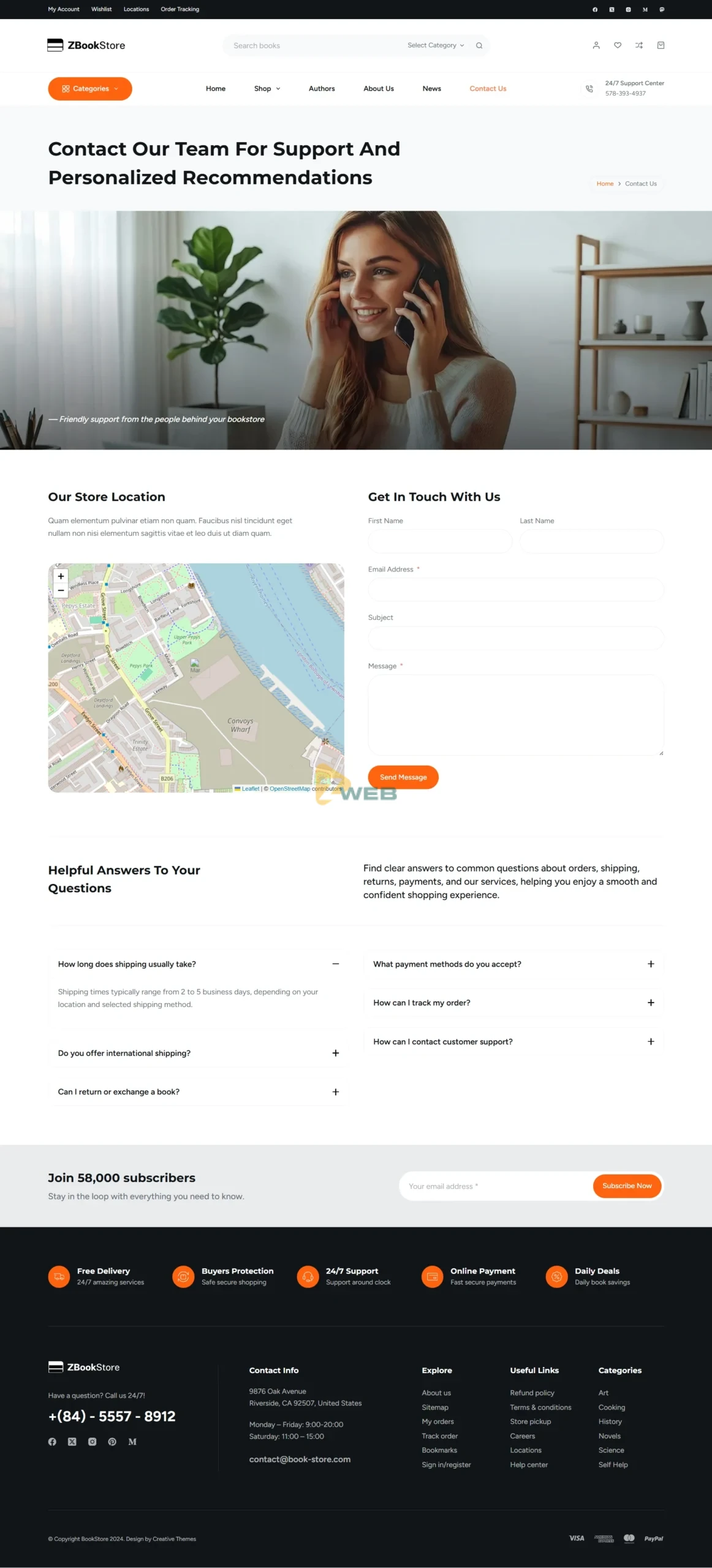 ZBookstore - Liên hệ
