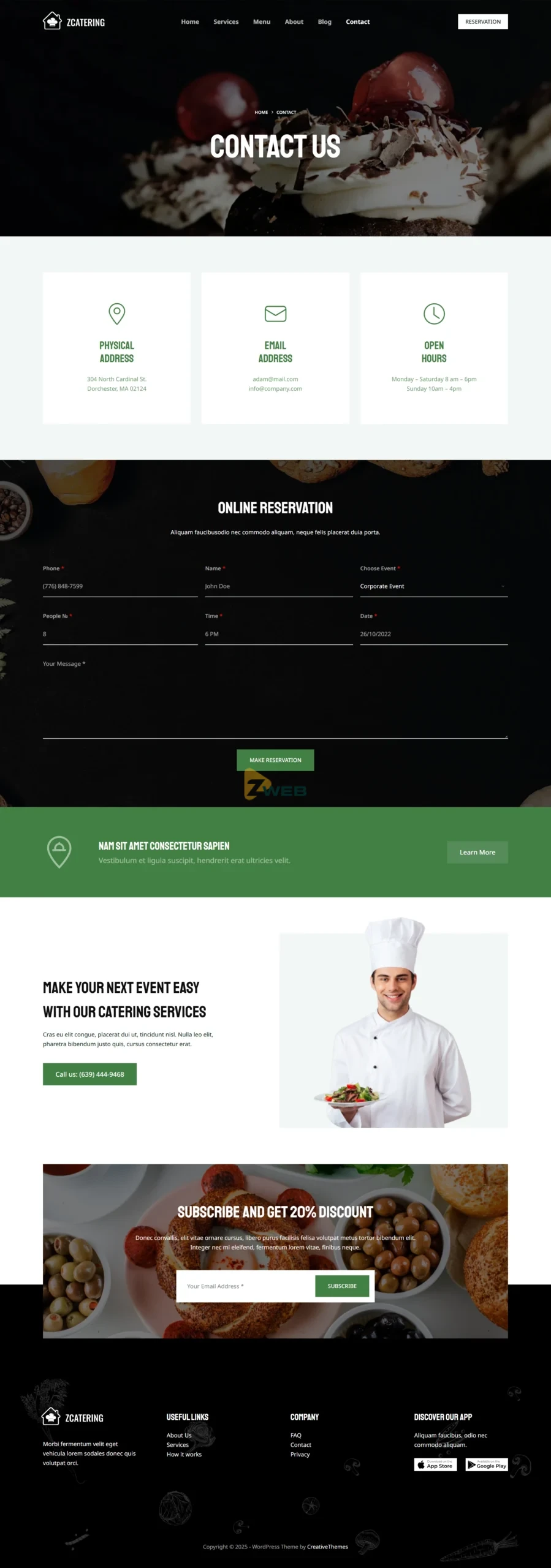 ZCatering - Liên hệ