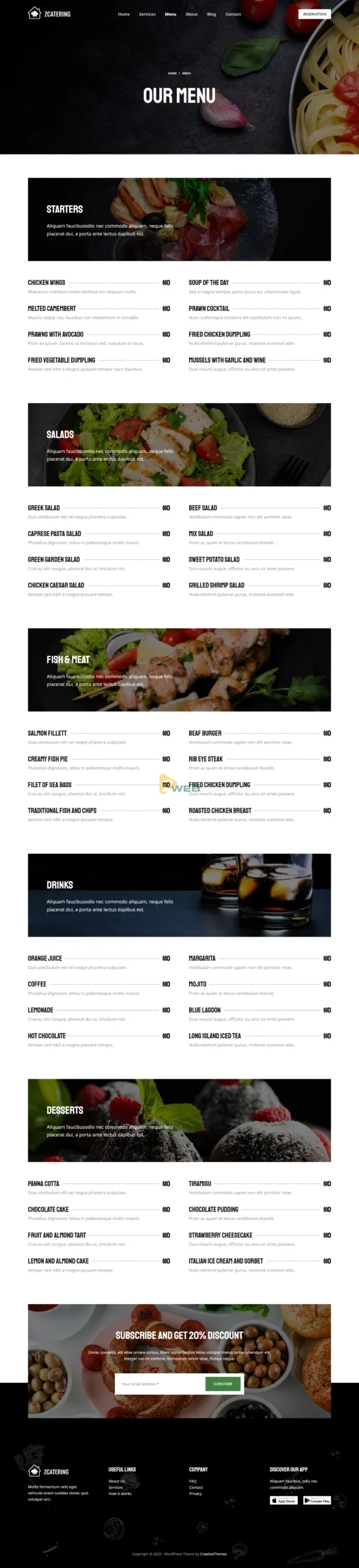 ZCatering - Menu